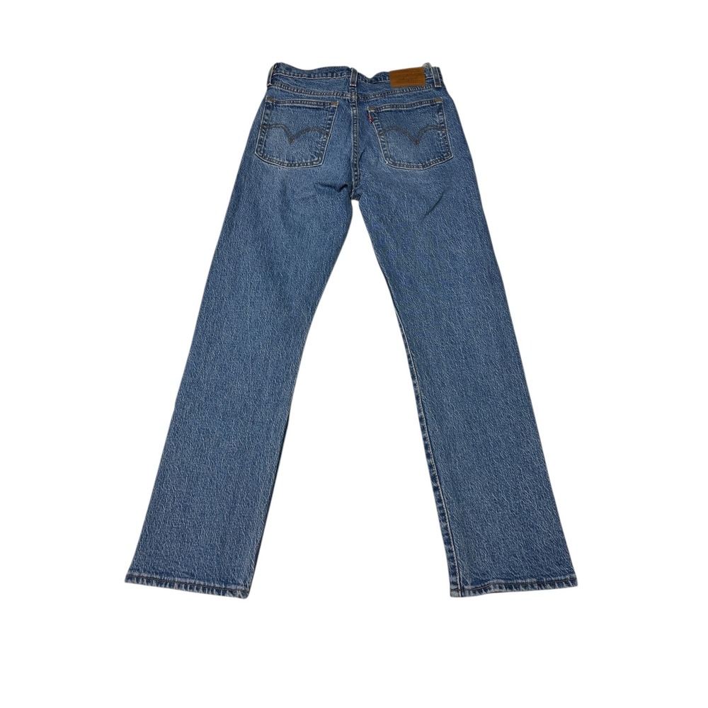 Levi's Premium Big E Wedgie Straight Jeans Women's 25X28 Medium Wash Button Fly - Picture 9 of 16